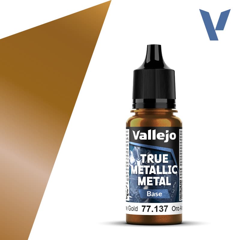 Vallejo True Metallic Metal, Arcane Gold – Base 77137 — MΛDMΛXON