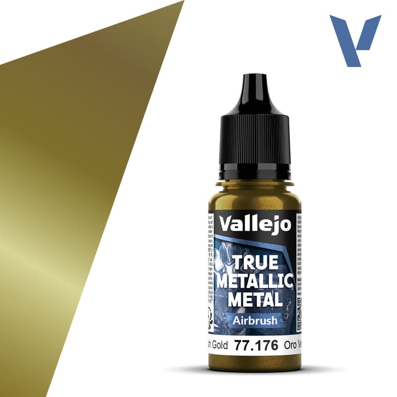 Vallejo True Metallic Metal, Greenish Gold – Airbrush 77176 — MΛDMΛXON
